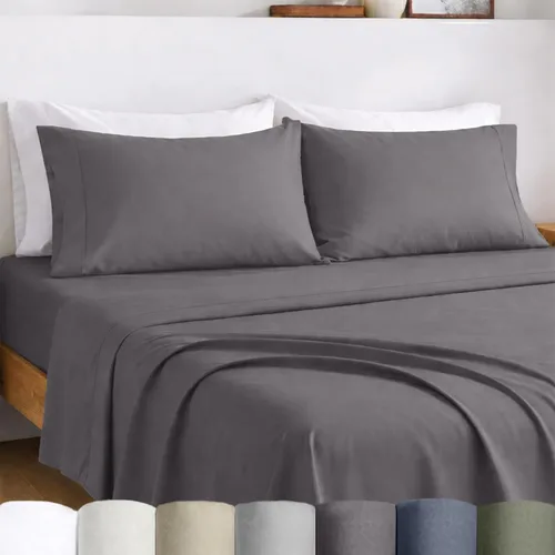 Miniatura 12 de California Design Den Juego de sábanas para cama King - Sábanas de percal de 100% algodón egipcio certificado, tamaño King con bolsillos profundos