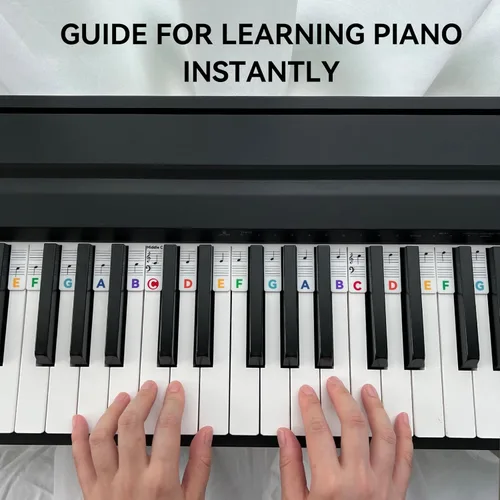 Miniatura 2 de BEATBIT Guía de notas de piano para principiantes, etiquetas extraíbles para notas de teclado de piano para aprender, tamaño completo de 88 teclas