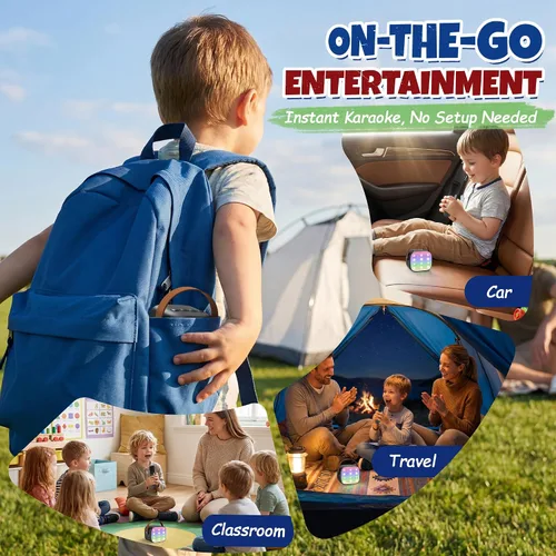 Miniatura 7 de YLL Mini máquina de karaoke para niños y adultos, regalos de cumpleaños para niños de 3, 4, 5, 6, 7, 8, 9 años o más, altavoz Bluetooth portátil