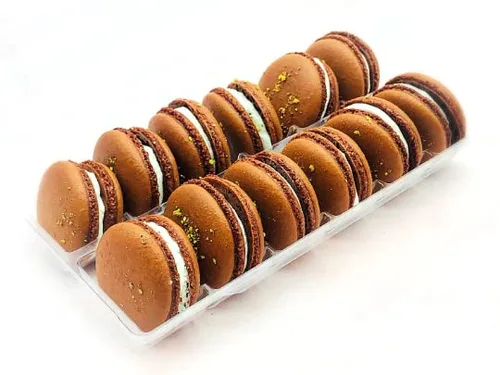 Miniatura 2 de Paquete de 12 Macaron vegano de avellana y pistacho