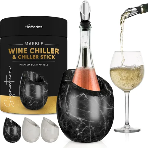 Miniatura 9 de Cubo Enfriador de Vino de Mármol Homeries - Enfriador de Vino y Champán para Fiestas, Cena – Mantén el Vino y las Bebidas Frías, Enfriadores de Vino