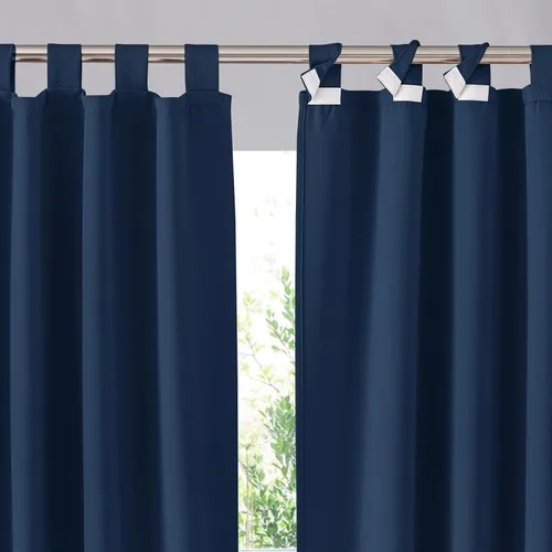Miniatura 28 de RYB HOME Cortinas para Exteriores para Patio - 2 Paneles Cortinas para Exteriores Desmontables con Parte Superior Adhesiva Impermeables Opacas