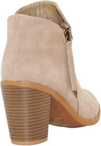 Miniatura 3 de TRENDSUP Botines de moda con cremallera lateral para mujer, Negro