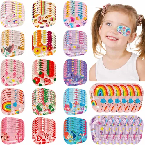 Sublaga 90 parches de ojos para niños, 15 estilos de parches para los ojos de los niños, parche de ojos para niños pequeños con ojo perezoso,