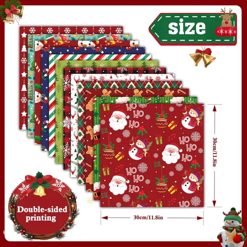 Miniatura 3 de Konsait 24 hojas de papel de álbum de recortes de Navidad de 12 x 12 pulgadas, papel de doble cara para hacer tarjetas, manualidades, envoltura