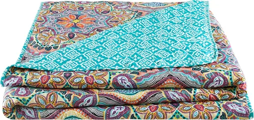 Miniatura 8 de VCNY HOME Yara Collection - Juego de edredón reversible ultra suave, ligero, fresco y transpirable, lavable a máquina, individual XL, aguamarina, 4