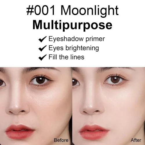 Miniatura 6 de Sombra de ojos mate individual, Sombra de ojos blanco hueso, Polvo ligero ultrafino, Sombra de ojos con base de imprimación iluminadora, Alto