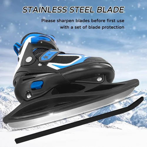 Miniatura 3 de MammyGol Patines de hielo ajustables para niños y jóvenes, patinaje juvenil, hockey, cordones, patinaje para principiantes, para niños de 4 a 12