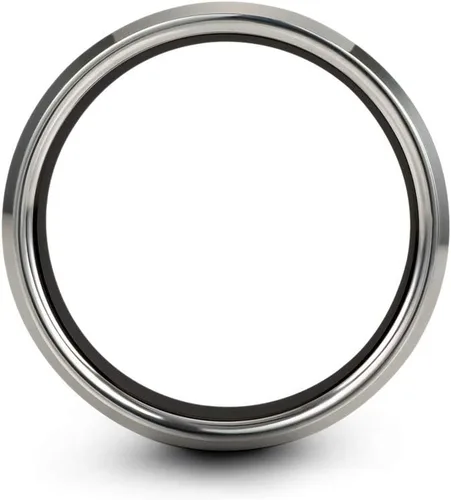 Miniatura 2 de Chroma Color Collection Anillo de boda de carburo de tungsteno de 0.315in para hombres y mujeres, verde, rojo, azul, morado, gris, cobre, fucsia