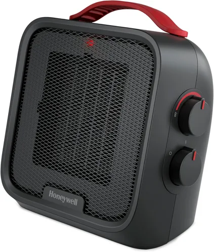 Honeywell UberHeat 5 Calentador de espacio portátil de cerámica de 1500 W. Calentador de espacio interior para habitaciones pequeñas, dormitorios y