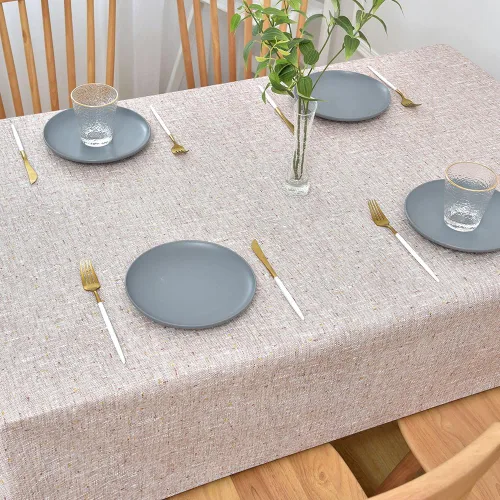 Miniatura 5 de Mantel Impermeable Limpiable para Mesa Rectangular, Manteles de Vinilo Resistente para Exteriores, Cubierta de Mesa de PVC para Picnic