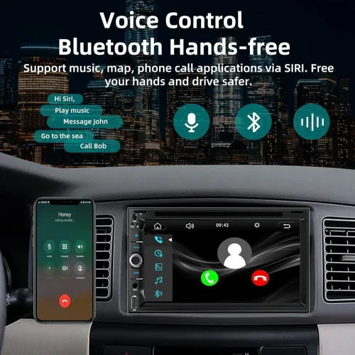 Miniatura 4 de Estéreo de coche doble DIN con reproductor de CD/DVD, pantalla táctil de 7 pulgadas, Bluetooth 5.2, CarPlay/Android Auto, cámara de respaldo