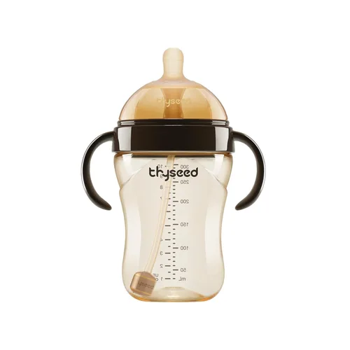 Thyseed PPSU - Botella natural tipo pecho con pezón (7-10 meses), 10 onzas, 1 paquete