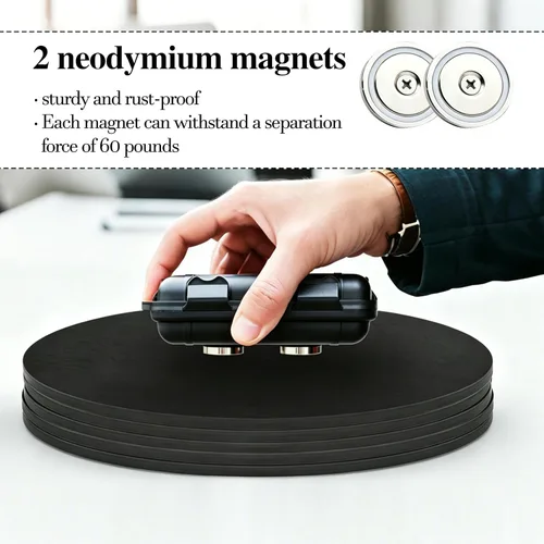 Miniatura 7 de Llaveros magnéticos ocultos debajo del automóvil, pequeño, negro, caja de llaves con imán fuerte para guardar llaves en interiores, exteriores