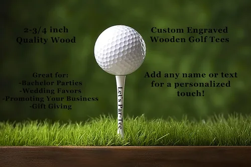 Miniatura 3 de GBM - Paquete de 100 camisetas de golf blancas de madera de 2 3/4 pulgadas, camisetas de golf personalizadas de 2 líneas personalizables, accesorios