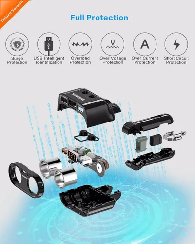 Miniatura 6 de SUPERONE Adaptador de corriente divisor de encendedor de cigarrillos de 200 W, cargador de coche USB C con entrega de potencia de 20 W 3.0 y QC 3.0