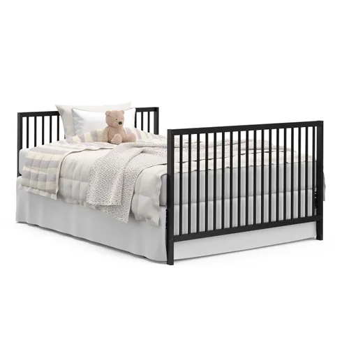 Miniatura 15 de Graco Teddi Cuna convertible 5 en 1 (negro) – Certificado GREENGUARD Gold, se convierte en sofá cama, cama infantil y individual con cabecera