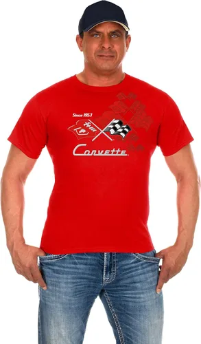 Miniatura 2 de JH Design - Camisetas de manga corta para hombre Chevy Corvette con cuello redondo