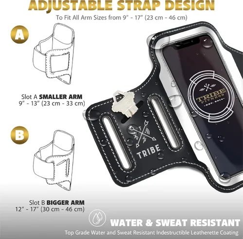 Miniatura 5 de TRIBE Brazalete Portateléfono para Correr. Brazalete Deportivo para Teléfono Celular iPhone y Galaxy para Mujeres, Hombres, Corredores, Trotar