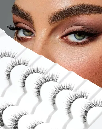 Miniatura 9 de Pestañas cortas de aspecto natural, pestañas postizas sutiles rizadas en C, pestañas postizas de volumen, pestañas de visón de 10mm, paquete
