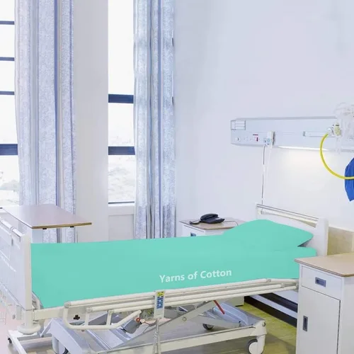 Miniatura 2 de Juego de sábanas de hospital de 2 piezas, sábana bajera de cama de hospital individual con una funda de almohada, sábanas de 100% algodón egipcio