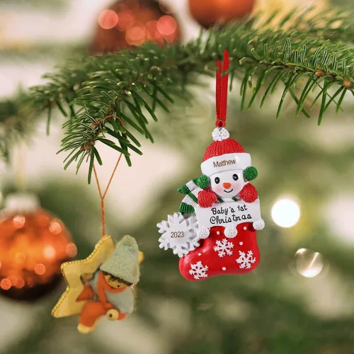 Miniatura 6 de Adornos de Navidad personalizados, nombres de familia, decoración de Navidad, decoración colgante de árbol, adorno de bendición de Feliz Navidad
