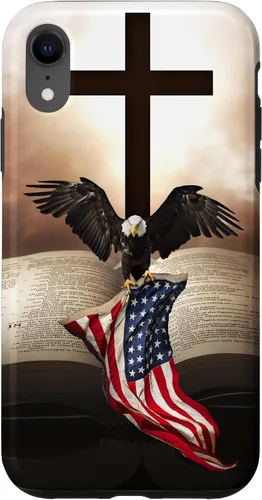Miniatura 25 de Pretty Christian Cross Bible A Bald Eagle Grip American Flag Case for iPhone 17