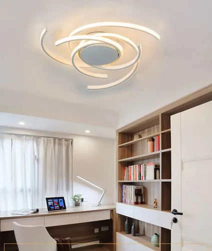 Miniatura 5 de Lámpara de techo LED regulable para sala de estar, moderna lámpara de techo de flores con control remoto, lámpara colgante para comedor, lámpara