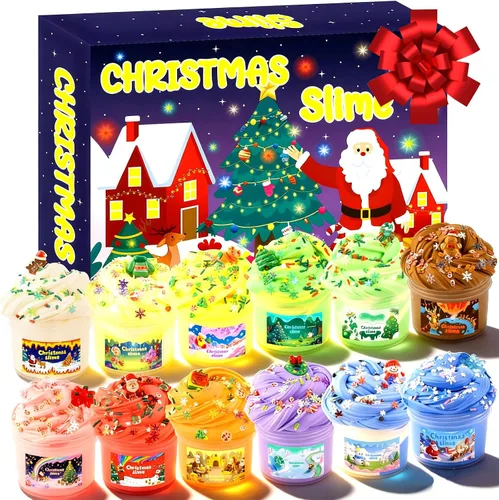 Miniatura 13 de Slime de Cristal de Navidad Rosa y Verde de 2 Paquetes para Niños, Slime para Medias de Navidad para Niños - Kit de Juguetes de Slime, Regalos