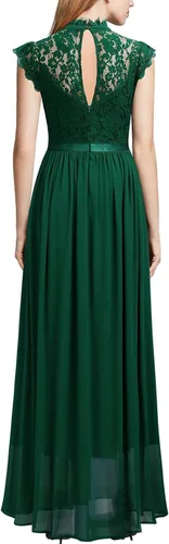 Miniatura 2 de Vestido Miusol de encaje floral, formal, hombro cubierto, para noche, largo, fiesta, para mujer