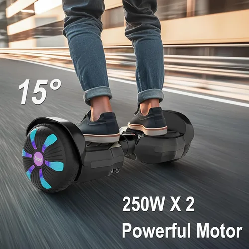 Miniatura 6 de Scooter, luces LED Bluetooth y Corlorful, potencia de rango de 7.5 mph y millas por motor dual de 250 W, regalos para niños y adultos, niñas y niños