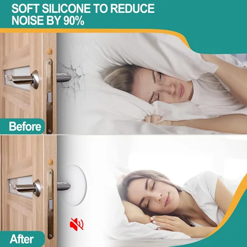 Miniatura 6 de [3.15"] Topes de Puerta Protectores de Pared, 6 Piezas Grandes Amortiguadores de Puerta de Silicona Blanca con Adhesivo Fuerte Engrosado