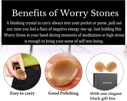 Miniatura 5 de Artistone 2 piedras de jade amarillo para reiki naranja, cristales de jade para curar la ansiedad, 2 pulgadas