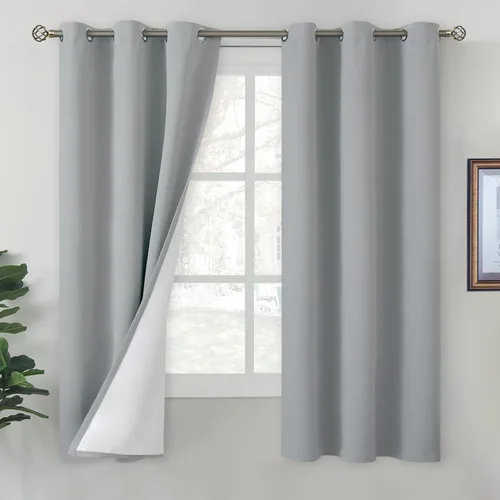 Miniatura 35 de BGment Cortinas opacas cortas de 30 pulgadas de largo, 2 paneles de cortinas 100% de oscurecimiento de la habitación para ventanas pequeñas