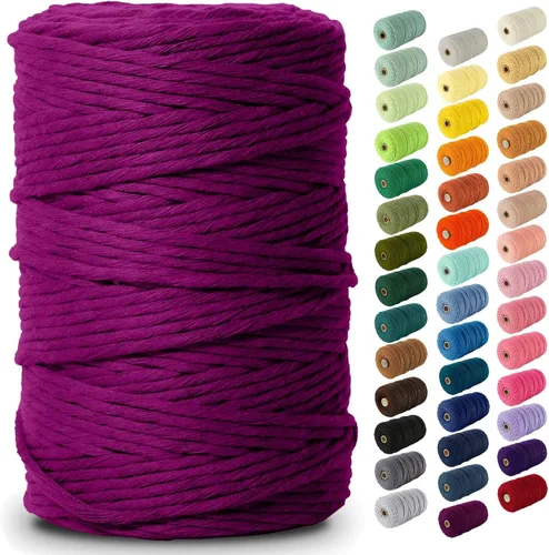 Miniatura 84 de Nook Theory - Cuerda de macramé de 3 mm, 220 yardas de cuerda de algodón, hilo de 4 mm y 5 mm, cuerda para manualidades, perfecta para colgantes