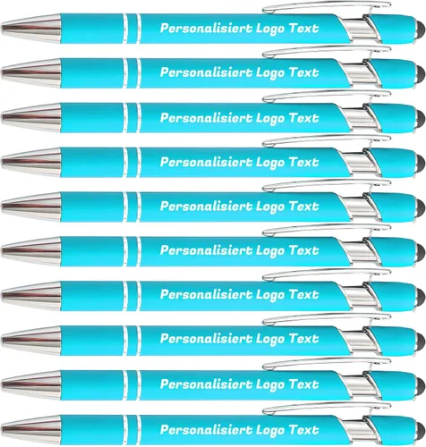 Miniatura 10 de Bolígrafos personalizados con nombre, texto, logotipo, bolígrafo personalizado para eventos de oficina de negocios con lápiz óptico para pantalla