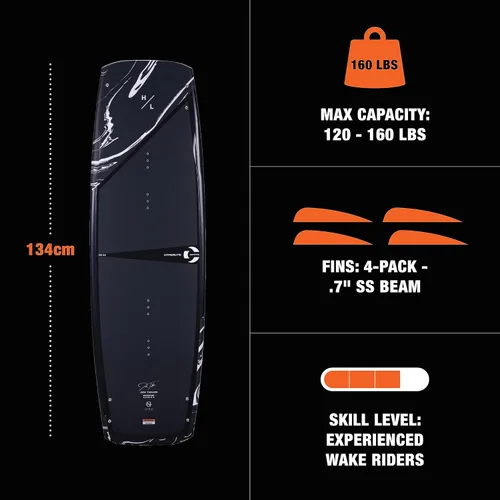 Miniatura 3 de Hyperlite Cryptic Wakeboard + Remix Bindings Wakeboard Paquete - Perfecto para ciclistas intermedios a avanzados