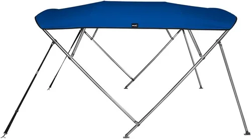 Miniatura 2 de MSC - Toldo superior de barco de 3 y 4 arcos, poliéster teñido en solución 600D, incluye 2 postes de soporte y 4 correas ajustables Pacific Blue