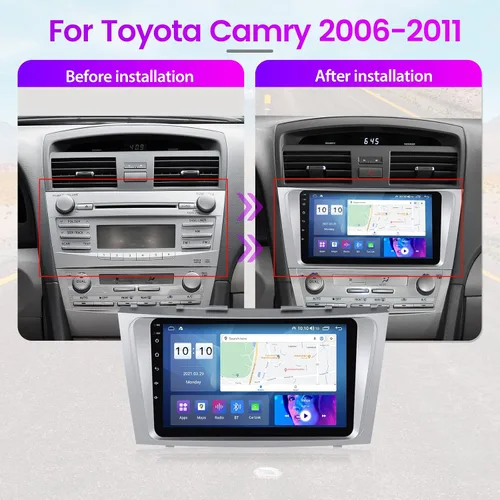 Miniatura 2 de MekedeTech Radio de coche Android 12 para Toyota Camry 2007 2008 2009 2010 2011 soporte inalámbrico Carplay Android Auto, pantalla táctil
