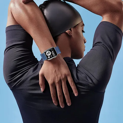 Miniatura 5 de Correa deportiva compatible con Apple Watch Band de 1.496 in, 1.575 in, 1.654 in, 1.732 in, iWatch Series 6 5 SE 4 3 2 1, correa de nailon con azul