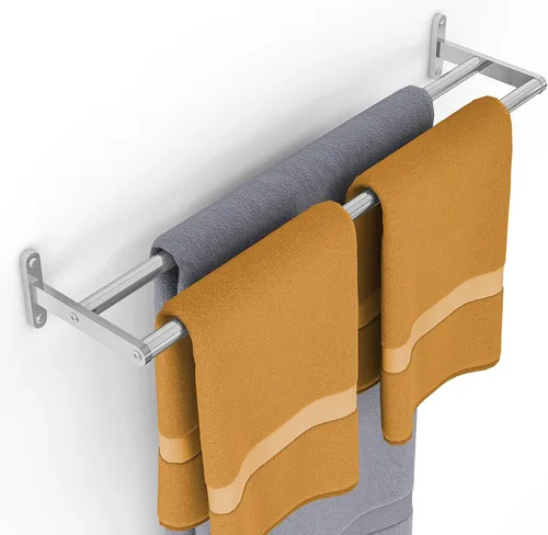 Miniatura 8 de KLJKPA Toallero de baño de 16 pulgadas, toallero para baño montado en la pared, moderno y resistente soporte para toallas de mano de acero Negro
