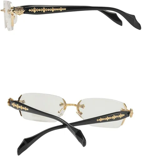Miniatura 2 de Gafas de luz azul sin montura de gran tamaño, unisex, antifatiga, lentes transparentes para oficina, computadora, lectura y uso diario