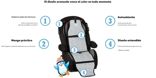 Miniatura 3 de Cool Carats - Enfriador de silla de bebé para automóvil Almohadilla refrescante para asiento de automóvil para bebés y niños Cómoda y duradera