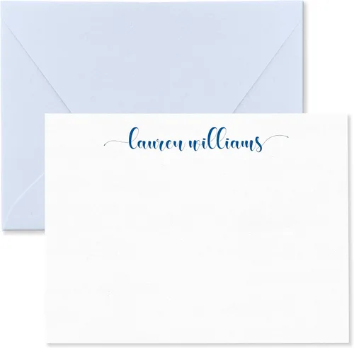 Miniatura 11 de Tarjetas de notas estacionarias personalizadas y sobres para mujeres con nombre en letra cursiva minúscula, elija colores de tinta y sobres