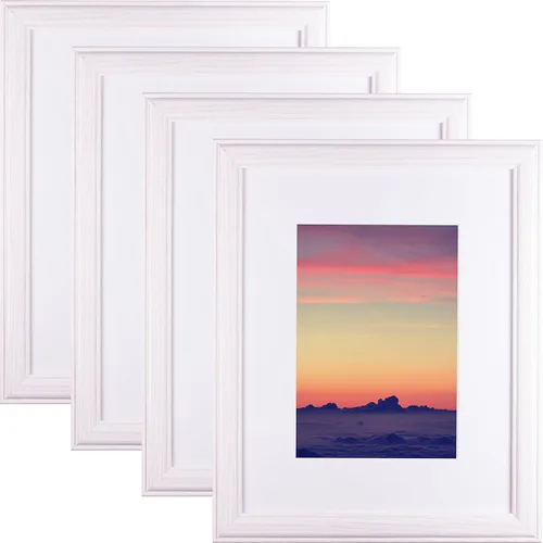 Miniatura 7 de Craig Frames Wiltshire 236 - Portarretratos de madera dura con un solo color blanco, muestra una impresión de 4 x 6 pulgadas con el paspartú o 5 x 7