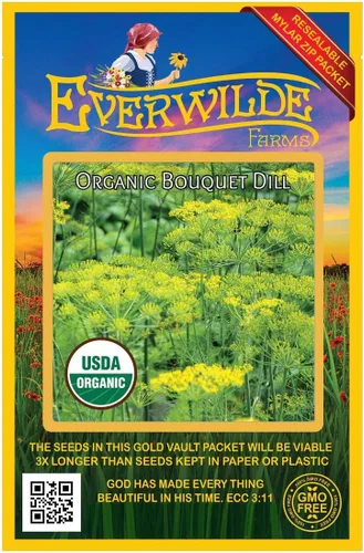 Miniatura 5 de Everwilde Farms - Semillas de hierbas de eneldo orgánico de 1 onza - Paquete Gold Vault