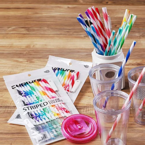 Miniatura 10 de Cupture popotes 12 Color Striped