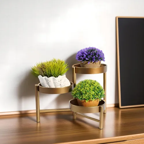 Miniatura 8 de Harvest Land - Soporte para plantas de 3 niveles para interiores, estante de flores de metal, soporte de mesa para jardín, balcón, sala de estar