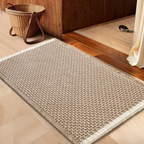 Miniatura 65 de IM HOME Tapete de baño de punto gofre, color caqui, de 24 x 17 pulgadas, tejido bohemio, moderno, absorbente, antideslizante, suave, lavable