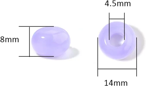 Miniatura 3 de Xeahung 100 cuentas de cristal acrílico, cuentas redondas agrietadas para hacer joyas, pulseras, cuentas espaciadoras de agujeros grandes